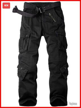 Stretch Cotton Cargo Work Pants with 8 Pockets Relaxed Fit